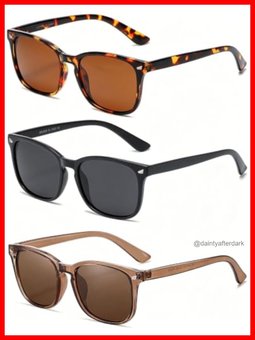 Polarized Sunglasses Women UV400 Protection Rectangular Retro Full Frame